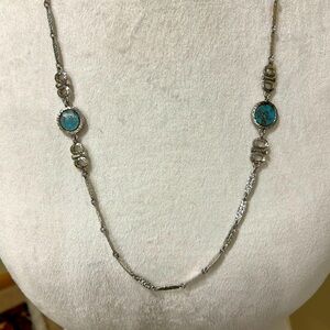 Sarah Coventry Summer Skies Silver Tone and Faux Turquoise Necklace 1978
